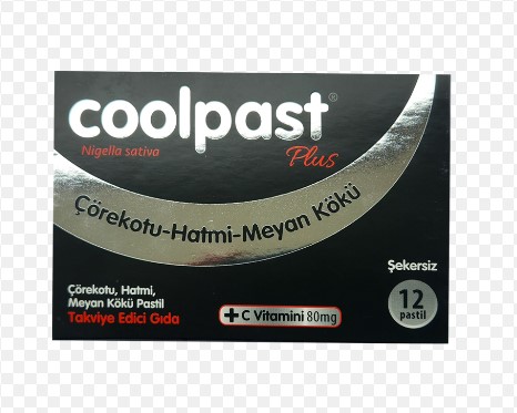 COOLPAST ÇÖREK OTU MEYAN KÖKÜ HATMİ C VİTAMİNİ 12 Lİ PASTİL