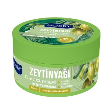 HOBBY ZEYTİNYAĞLI EL VE VÜCUT BESLEYİCİ BAKIM KREMİ 250 ML