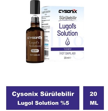 CYSONİX SÜRÜLEBİLİR LUGOL SOLUTİON %5 20 ML