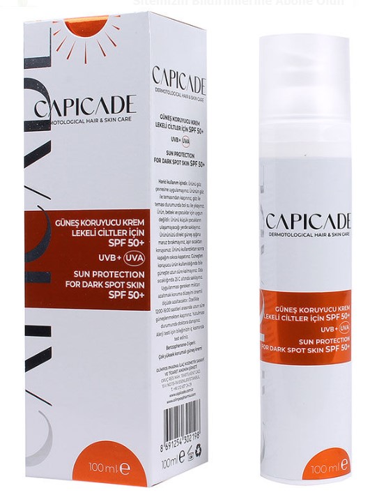 CAPİCADE GÜNEŞ KORUYUCU KREM 100 ML SPF50+ LEKELİ CİLTLER İÇİN