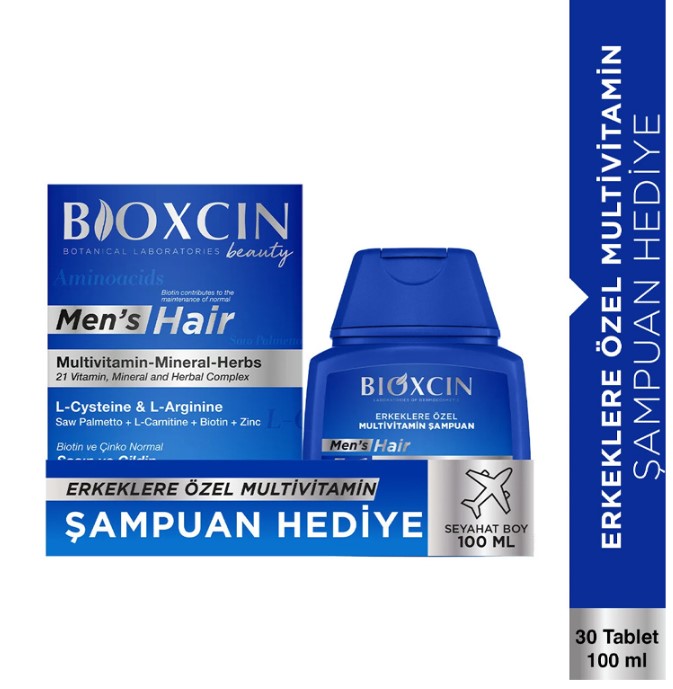 BİOXCİN ERKEKLERE ÖZEL MULTİVİTAMİN TB- ŞAMPUAN 100 ML HEDİYELİ