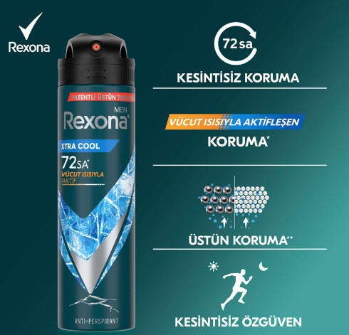 REXONA MEN ÜSTÜN KORUMA XTRA COOL SPREY DEODORANT 150 ML