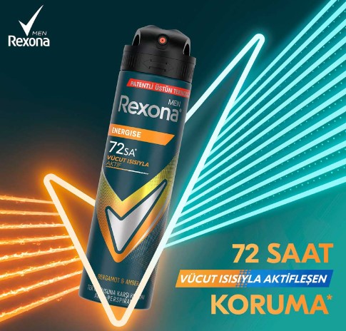 REXONA MEN 72 SAAT ÜSTÜN KORUMA ENERGİSE DEODORANT 150 ML