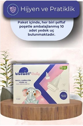 BLUEWELL BABY NAZAL ASPİRATÖR YEDEK UÇ 10 LU