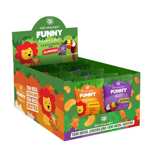 NATURALNEST FUNNY MULTİ DEFENCE GUMMİES 8'Lİ - 36 PAKET STANT