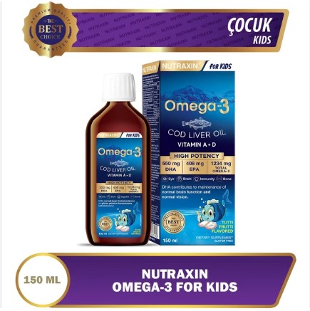NUTRAXİN OMEGA 3 ŞURUP KARIŞIK MEYVE AROMALI 150 ML