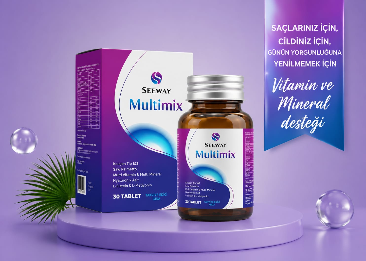 SEEWAY MULTİVİTAMİN & MULTİMİNERAL 30 TABLET SAÇ DÖKÜLMESİNE KARŞI