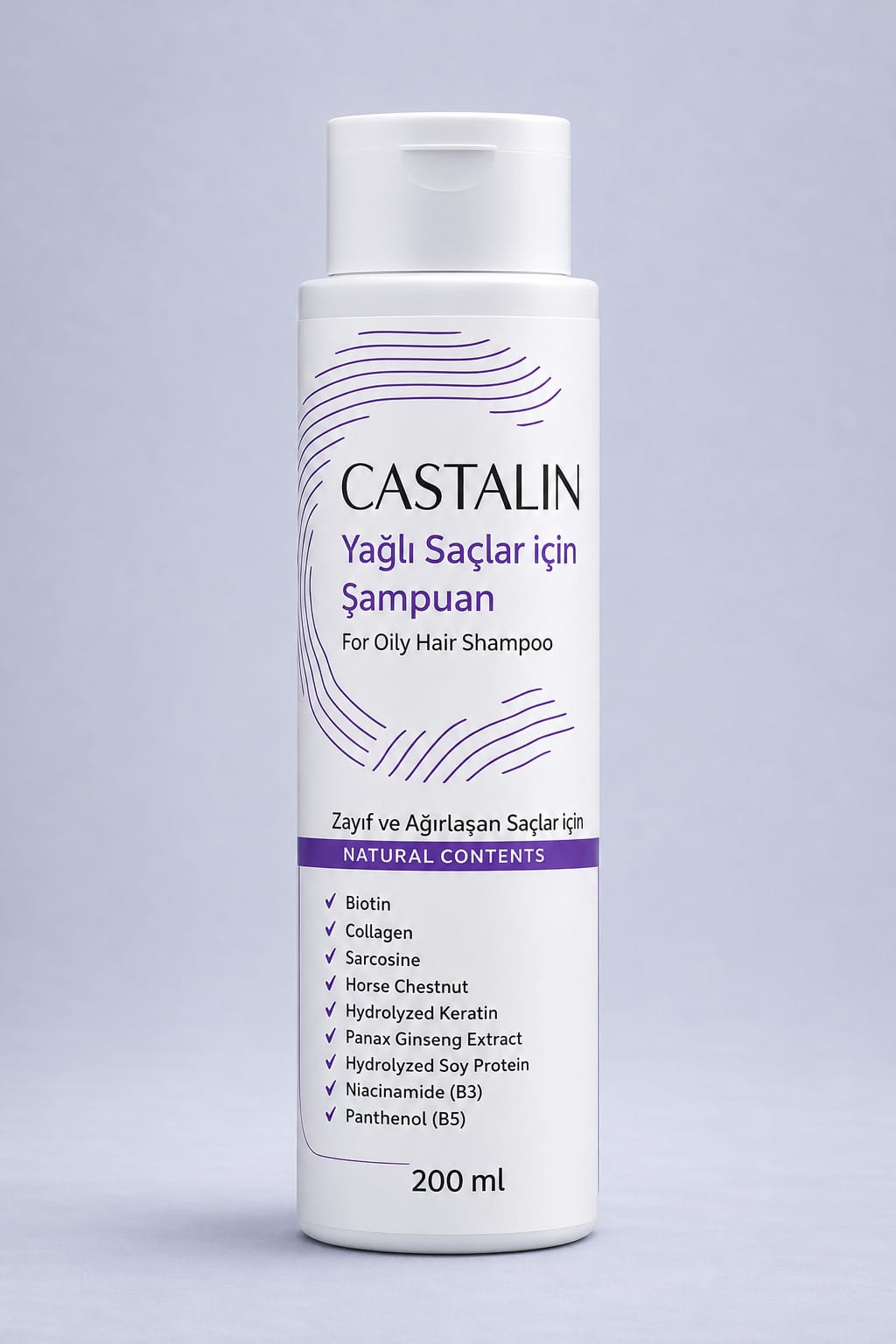 CASTALİN YAĞLI SAÇLAR İÇİN ŞAMPUAN 200 ML ( ZAYIF VE AĞIRLAŞAN SAÇLAR İÇİN )