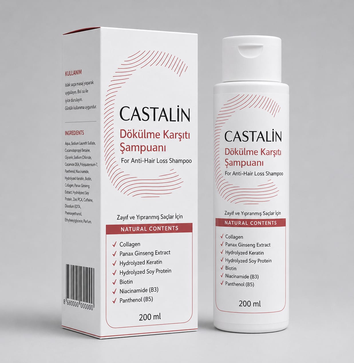CASTALİN DÖKÜLME KARŞITI ŞAMPUAN 200 ML ( ZAYIF VE YIPRANMIŞ SAÇLAR İÇİN )