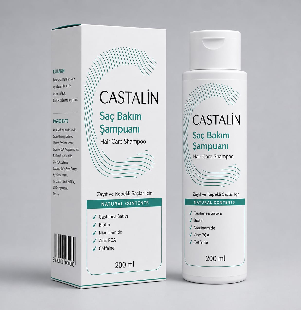 CASTALİN SAÇ BAKIM ŞAMPUANI 200 ML ( ZAYIF VE KEPEKLİ SAÇLAR İÇİN )