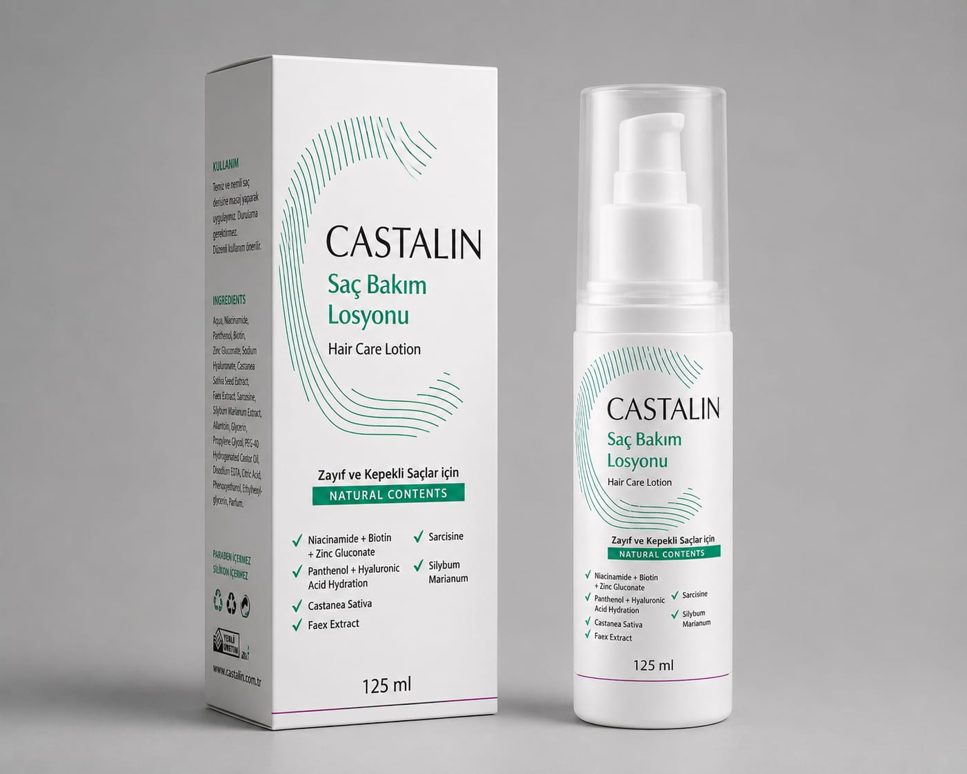 CASTALİN SAÇ BAKIM LOSYONU 125 ML ( ZAYIF VE KEPEKLİ SAÇLAR İÇİN )